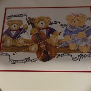 Vintage Musical Teddy Bear Art Print